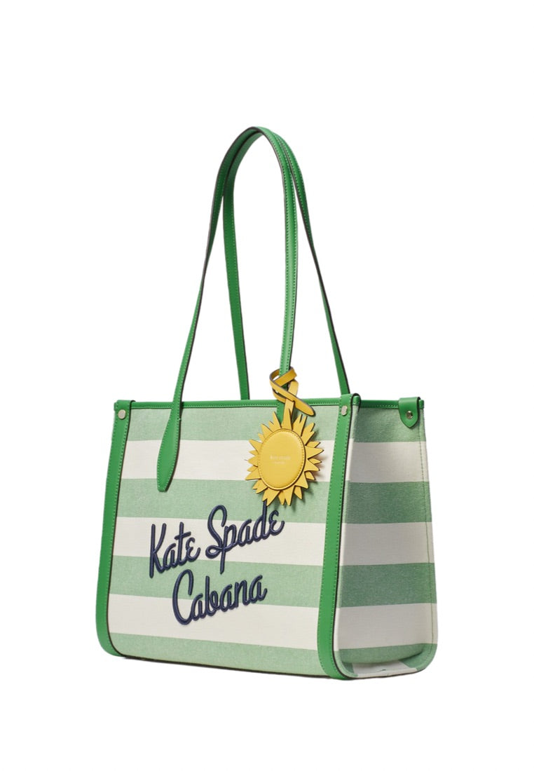 Market Cabana Canvas Medium Tote Green Multi