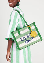 Market Cabana Canvas Medium Tote Green Multi