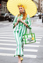Market Cabana Canvas Medium Tote Green Multi