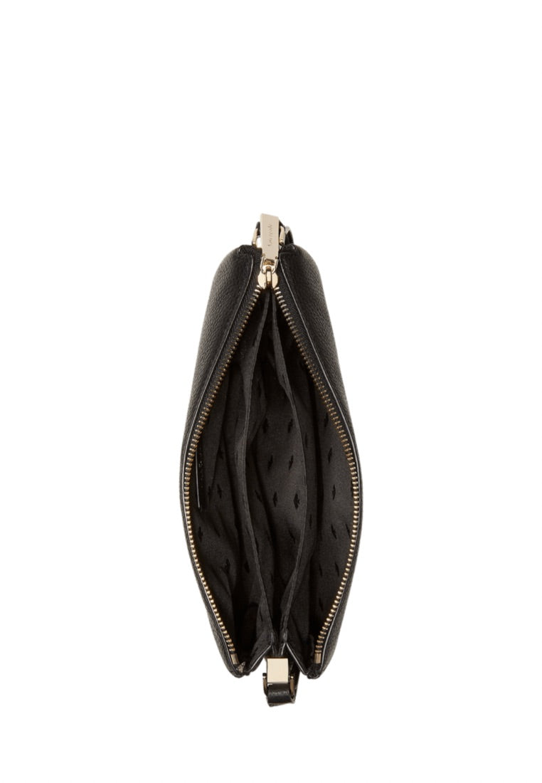 Leila Triple Gusset Crossbody Black