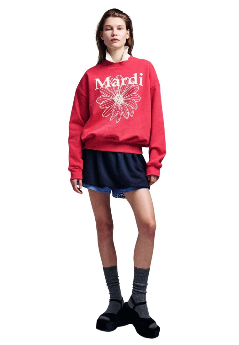 Sweatshirt FlowerMardi Red Ivory