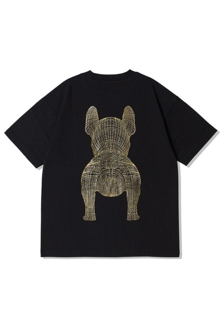 Gold Big Radog T-Shirt Pattern Black