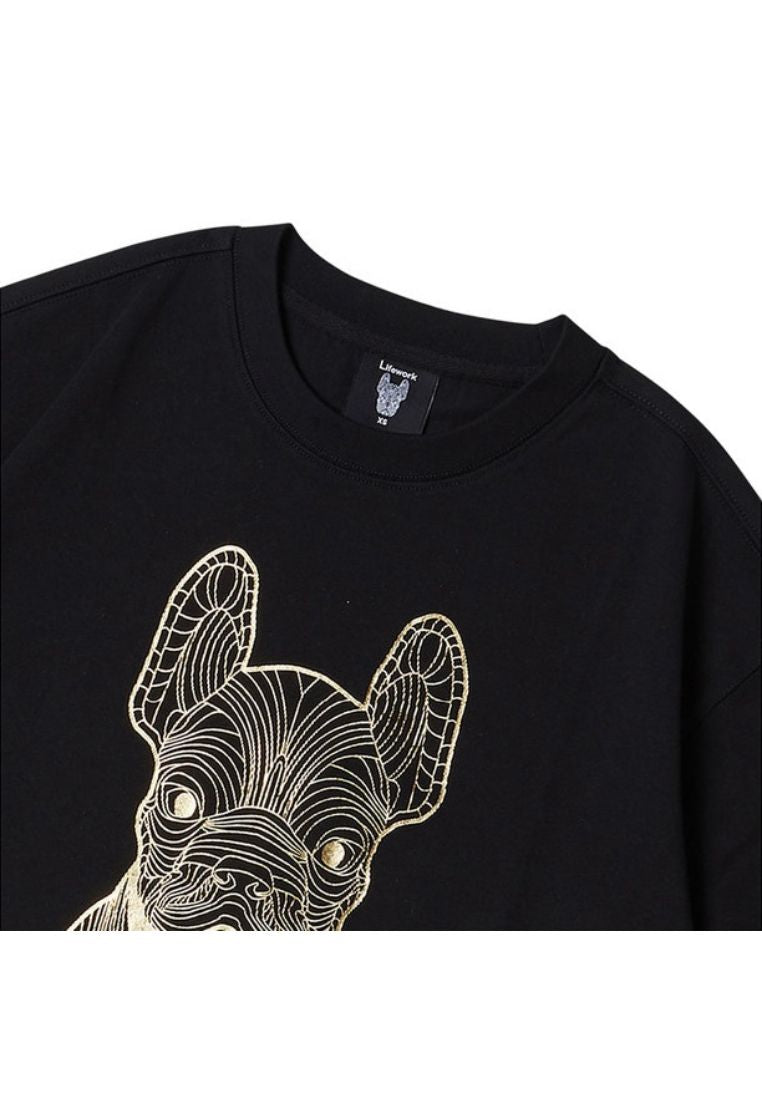 Gold Big Radog T-Shirt Pattern Black