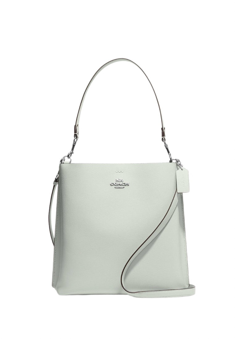 Mollie Bucket Bag With Signature Canvas Interior Light Sage Khaki