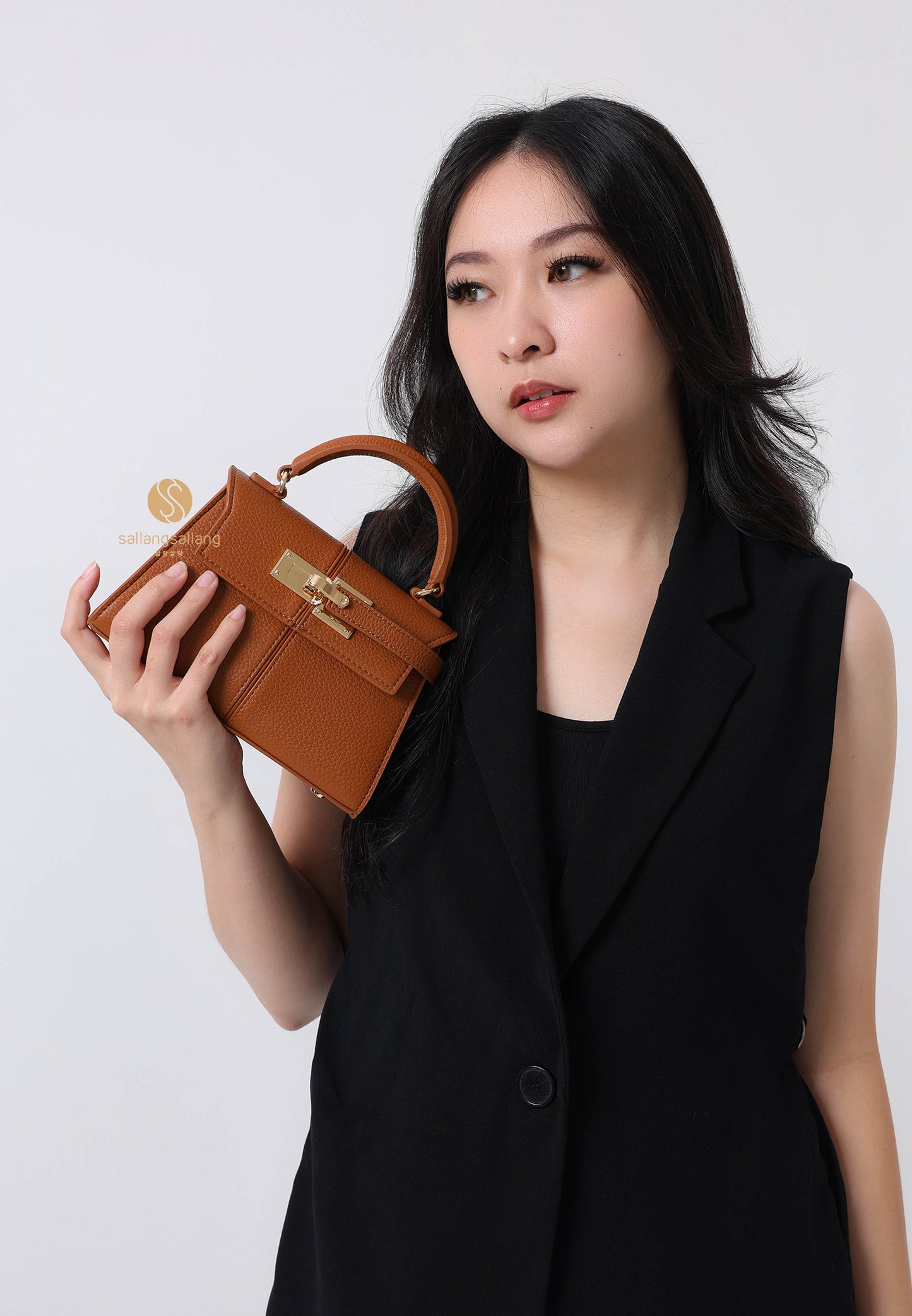 Elise Top Handle Bag - Brown