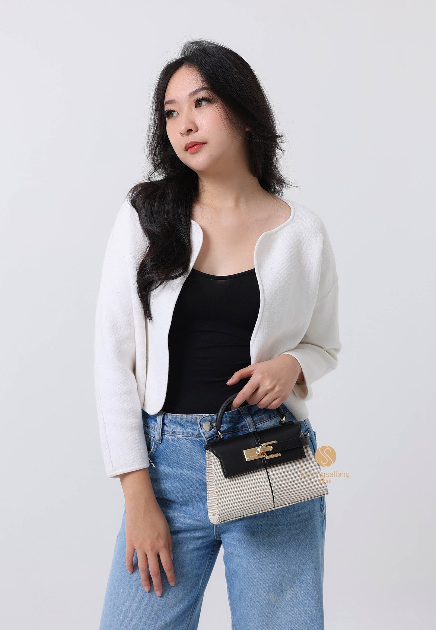 Elise Top Handle Bag - Black Canvas