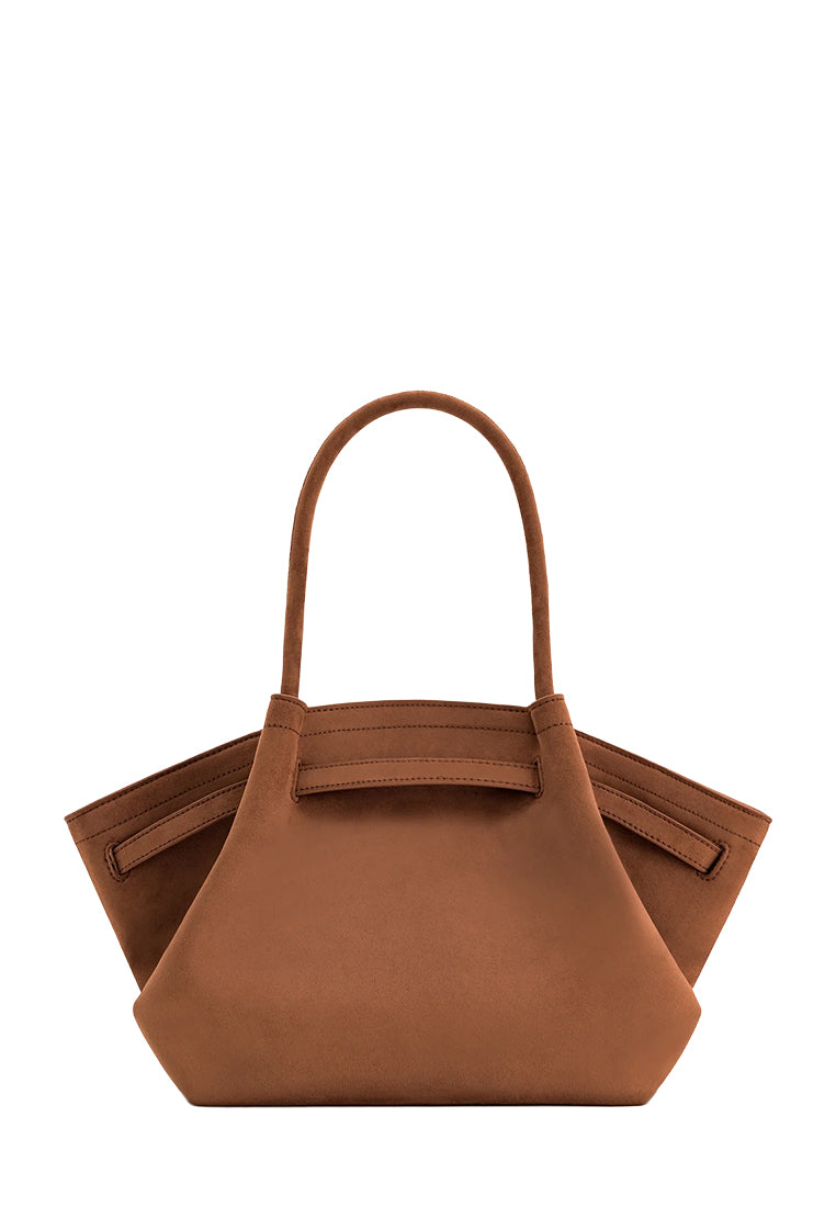 Hana Medium Faux Suede Tote Bag - Brown