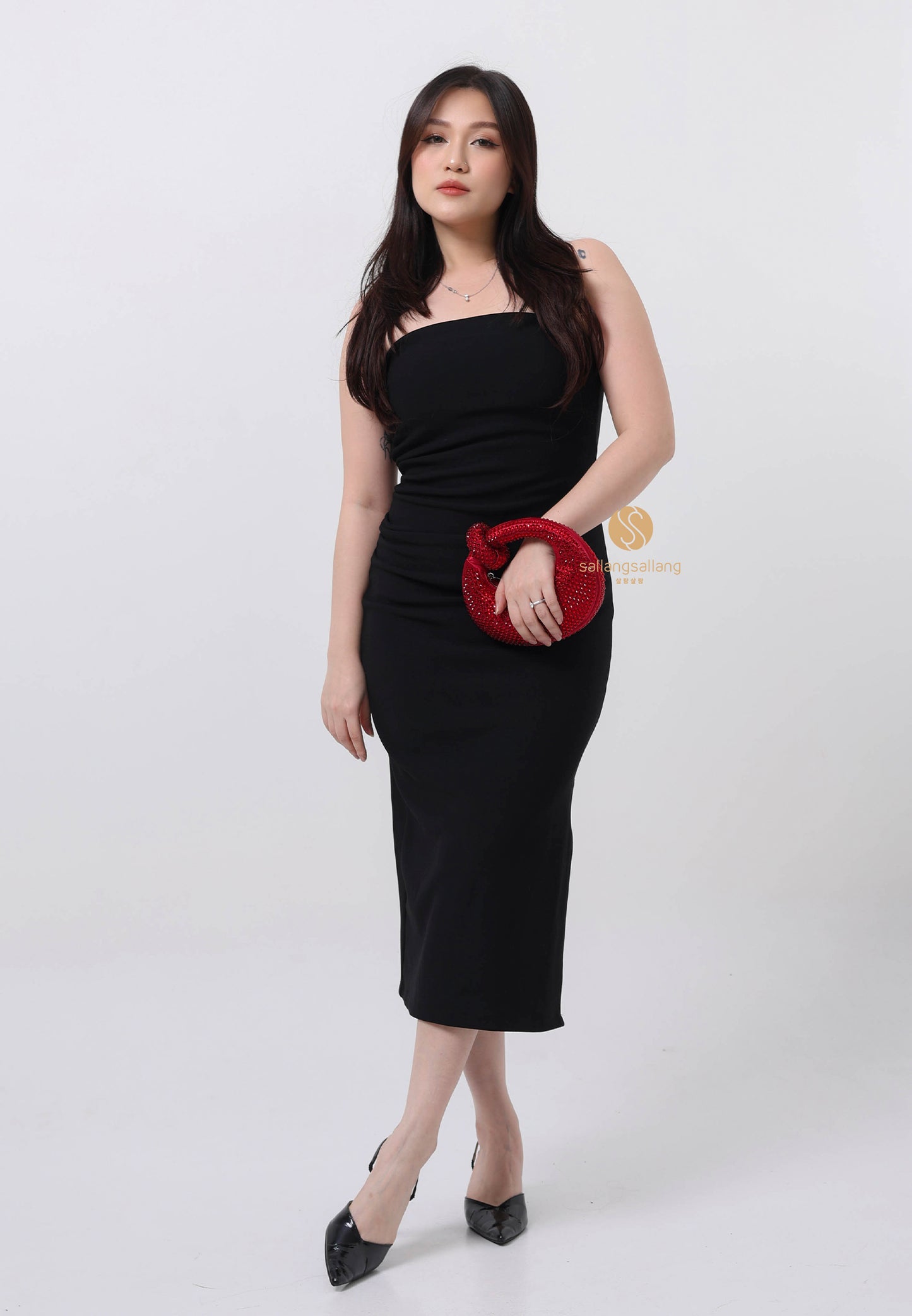 Abacus Artificial Crystal Mini Top Handle Bag - Red