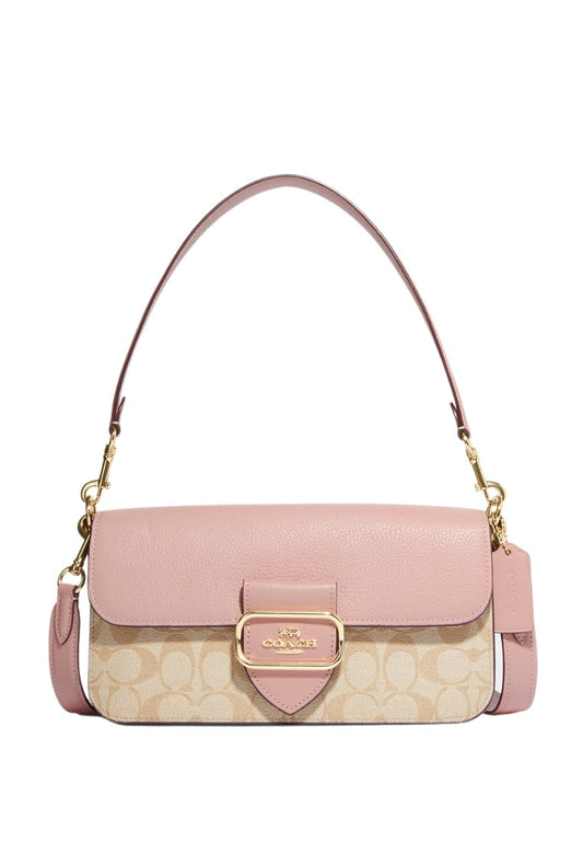 Morgan Shoulder Bag In Signature Canvas Powder Pink Multi