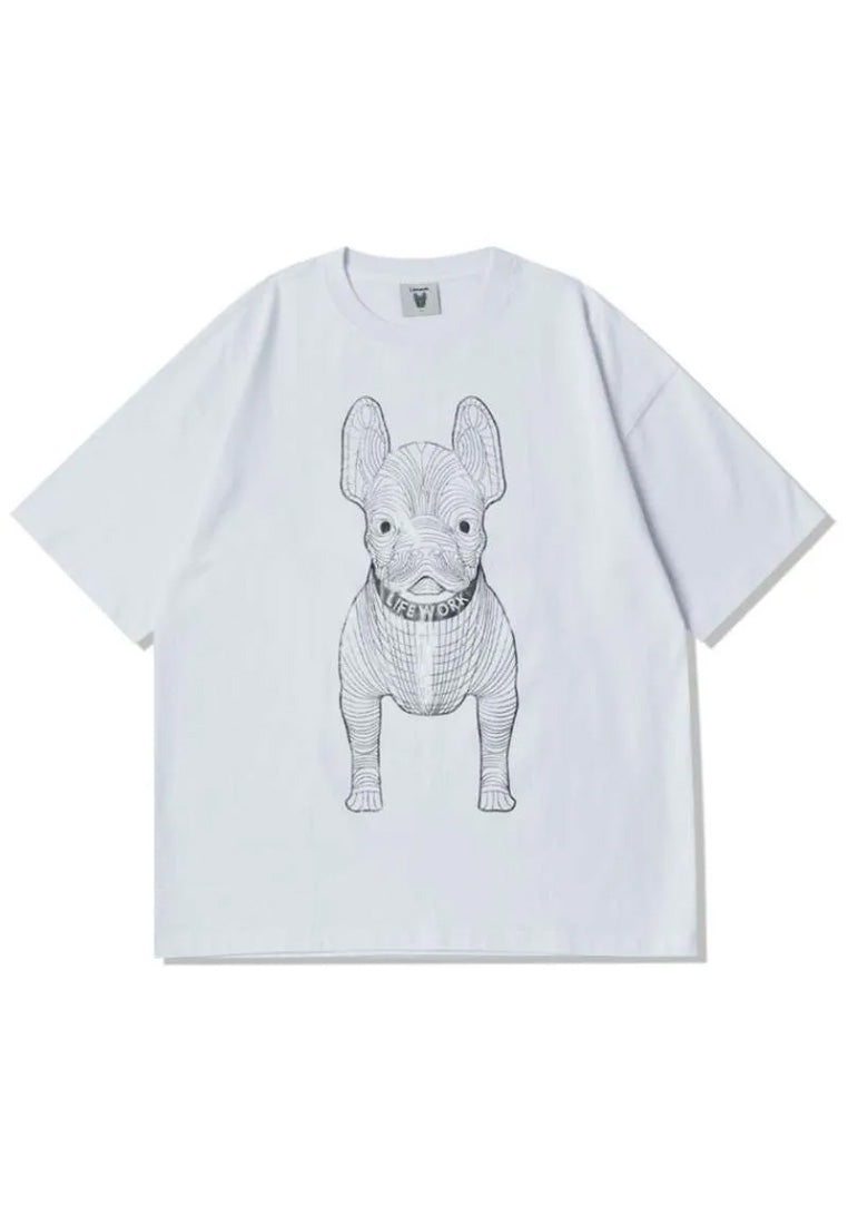 [DEFECT SALE 393] Silver Big Radog T-Shirt White size XS