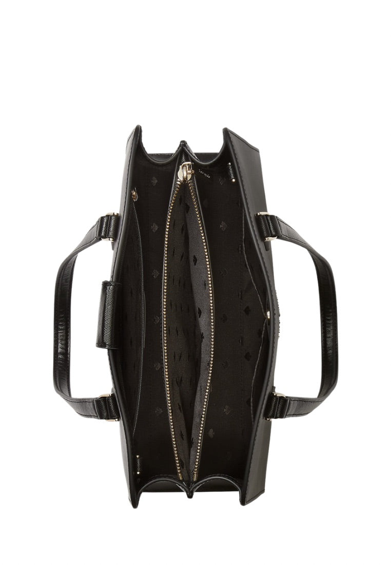 Perry Leather Medium Satchel Black