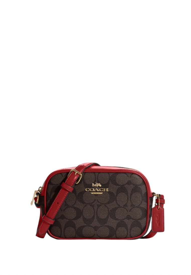 Mini Jamie Camera Bag In Signature Canvas Brown 1941 Red