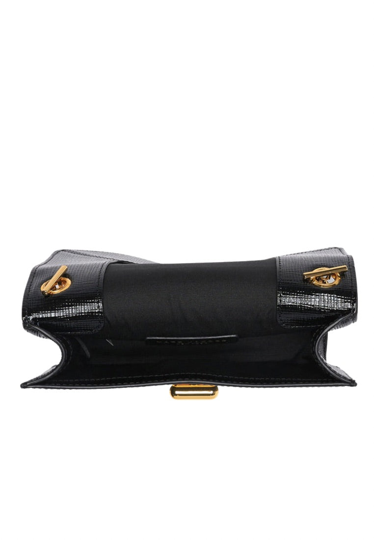 Turnlock Crossbody Bag Black