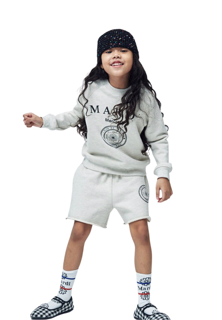[KIDS] Sweat Short Marche Emblem Oatmeal Black