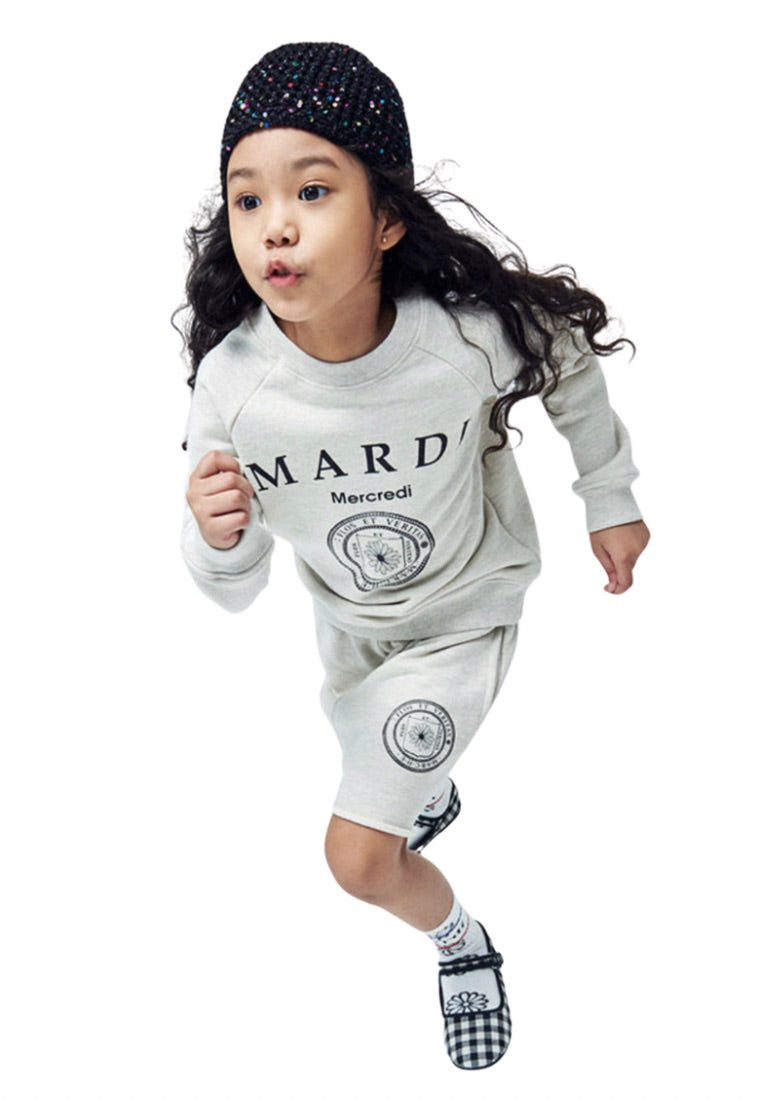 [KIDS] Sweat Short Marche Emblem Oatmeal Black
