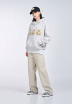 Three Boucle Bear Hoodie Light Grey