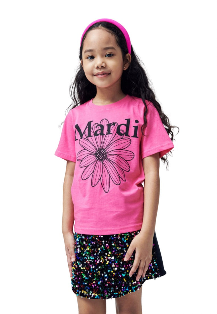 [KIDS] Tshirt FlowerMardi Pink Black
