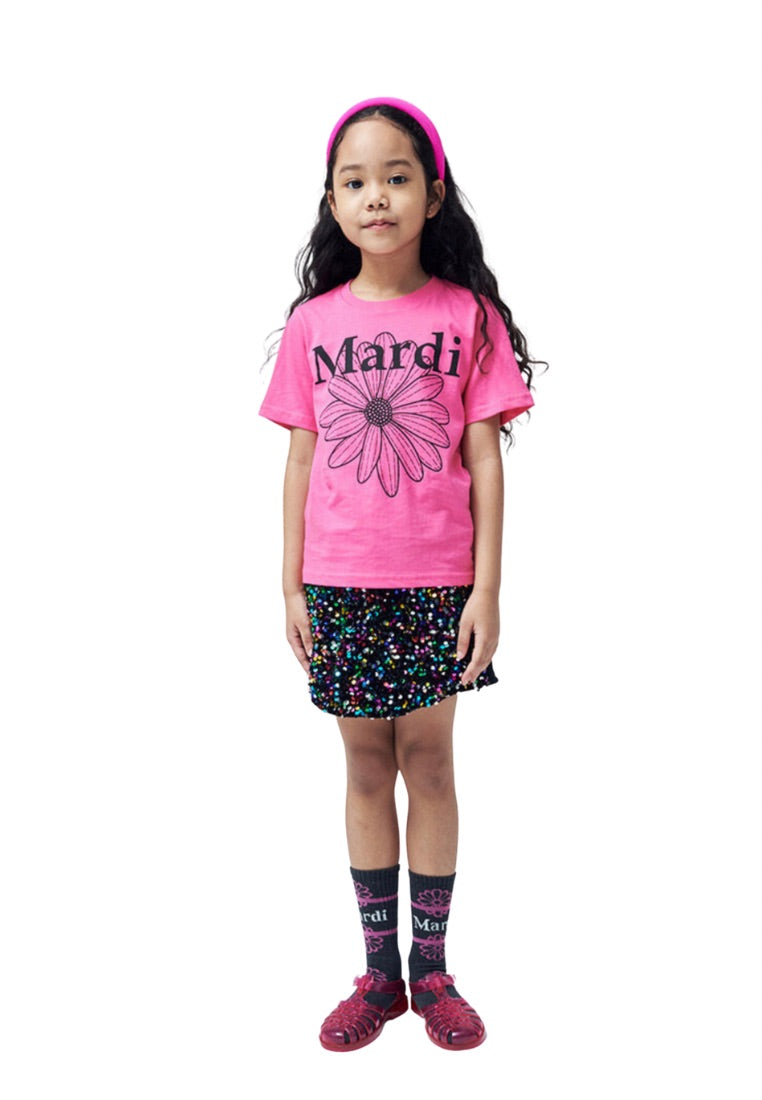 [KIDS] Tshirt FlowerMardi Pink Black