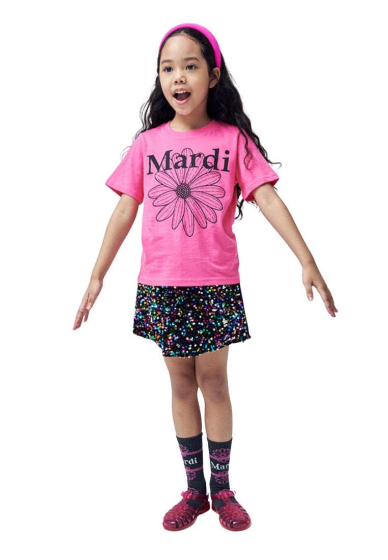 [KIDS] Tshirt FlowerMardi Pink Black