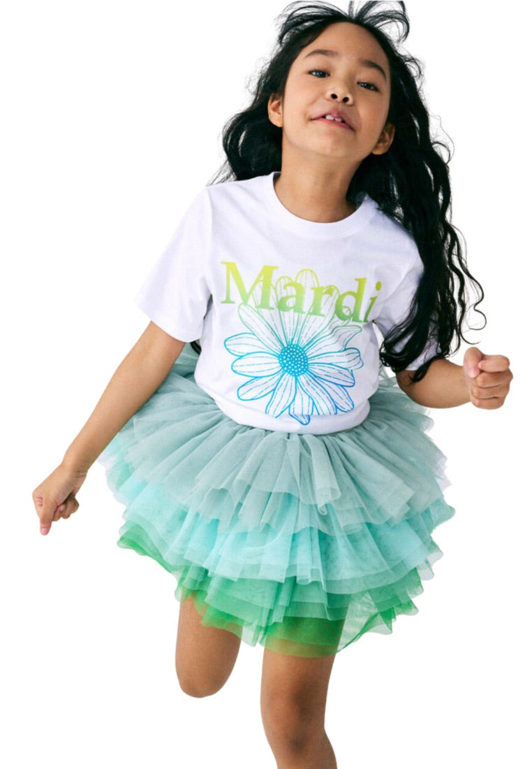 [KIDS] Tshirt FlowerMardi Gradation White Lime