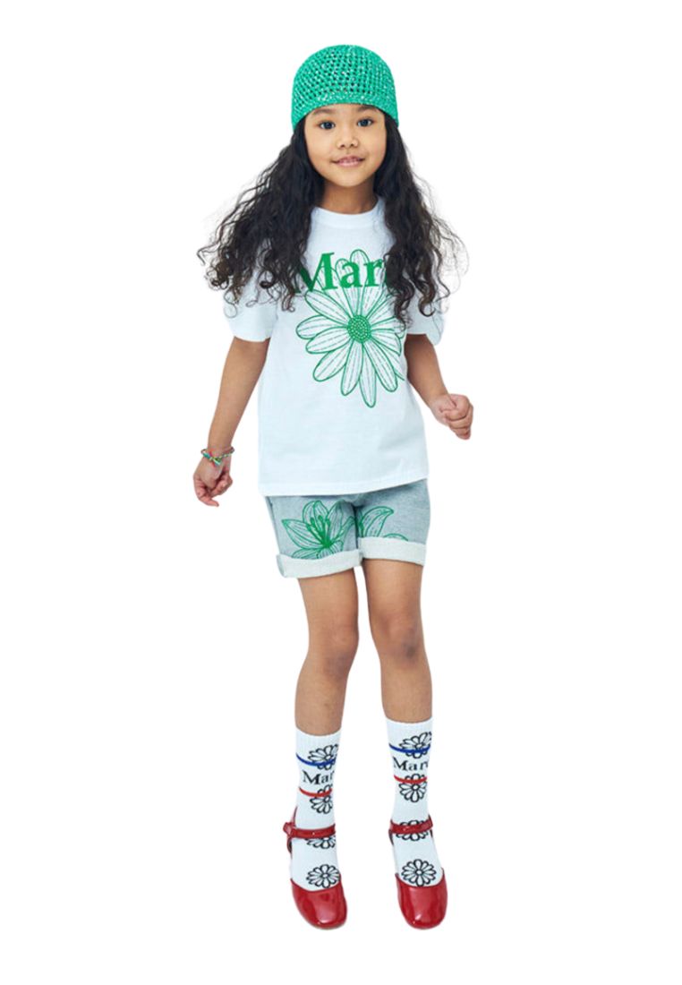 [KIDS] Tshirt FlowerMardi White Green