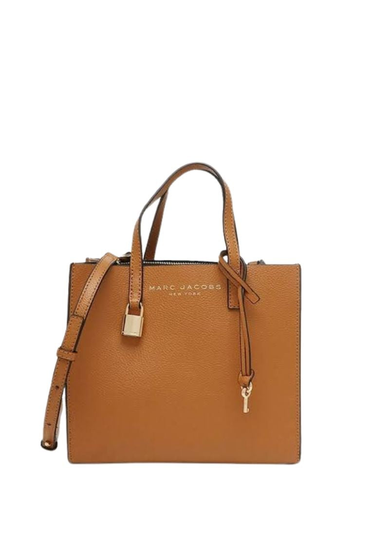 Mini Grind Coated Leather Tote Smoked Almond