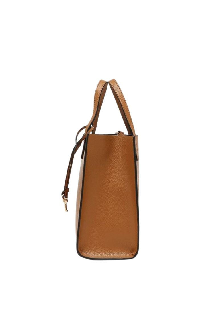 Mini Grind Coated Leather Tote Smoked Almond