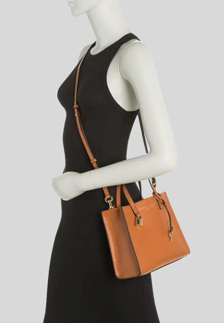 Mini Grind Coated Leather Tote Smoked Almond