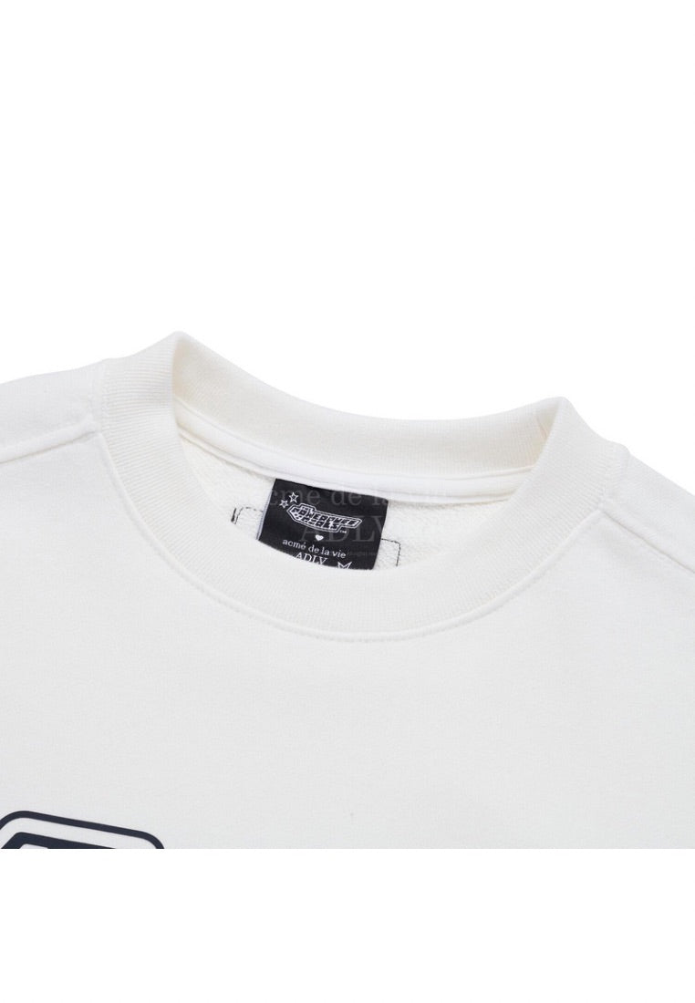 The Powerpuff Girls x Acmedelavie Logo Crop Sweatshirt Cream