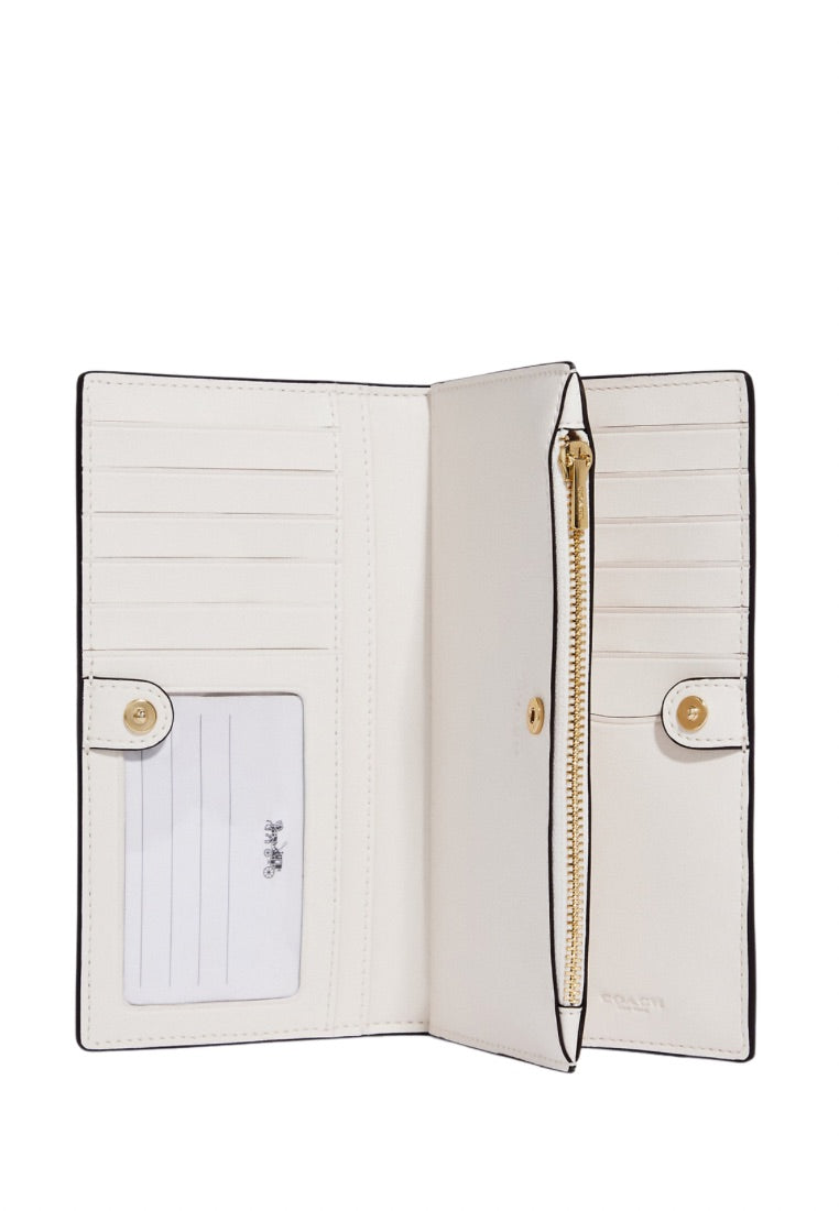 Slim Zip Wallet In Signature Canvas Light Khaki Chalk