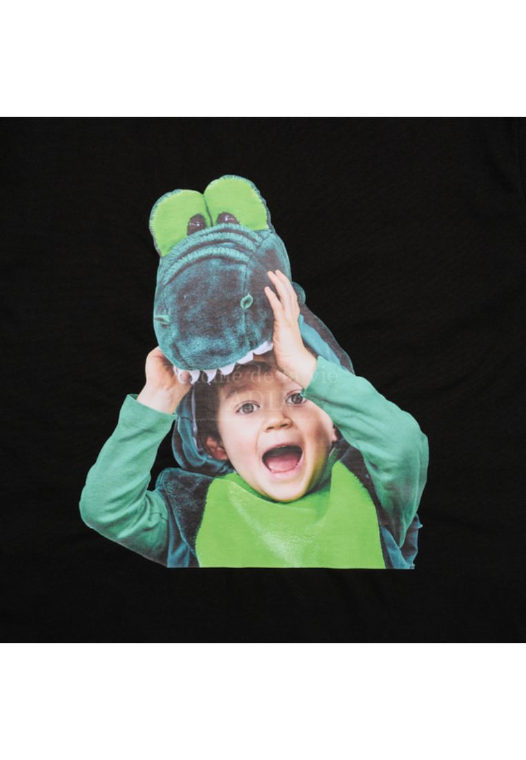 Baby Face Crocodile Doll Short Sleeve T-Shirt Black