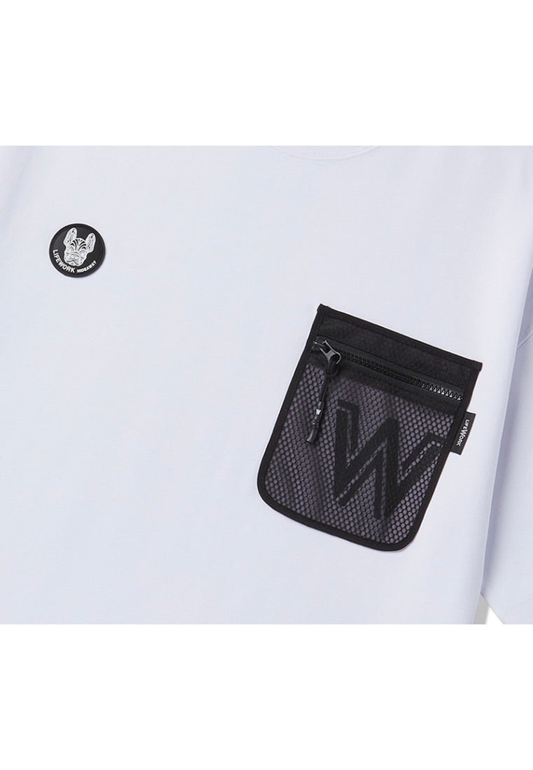 Mesh Pocket T-Shirt White