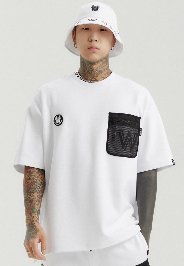 Mesh Pocket T-Shirt White