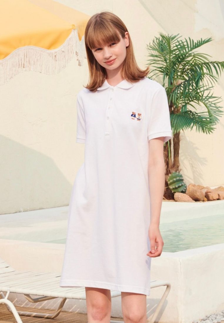 Collar Mini One Piece [Couplelook Bear] White