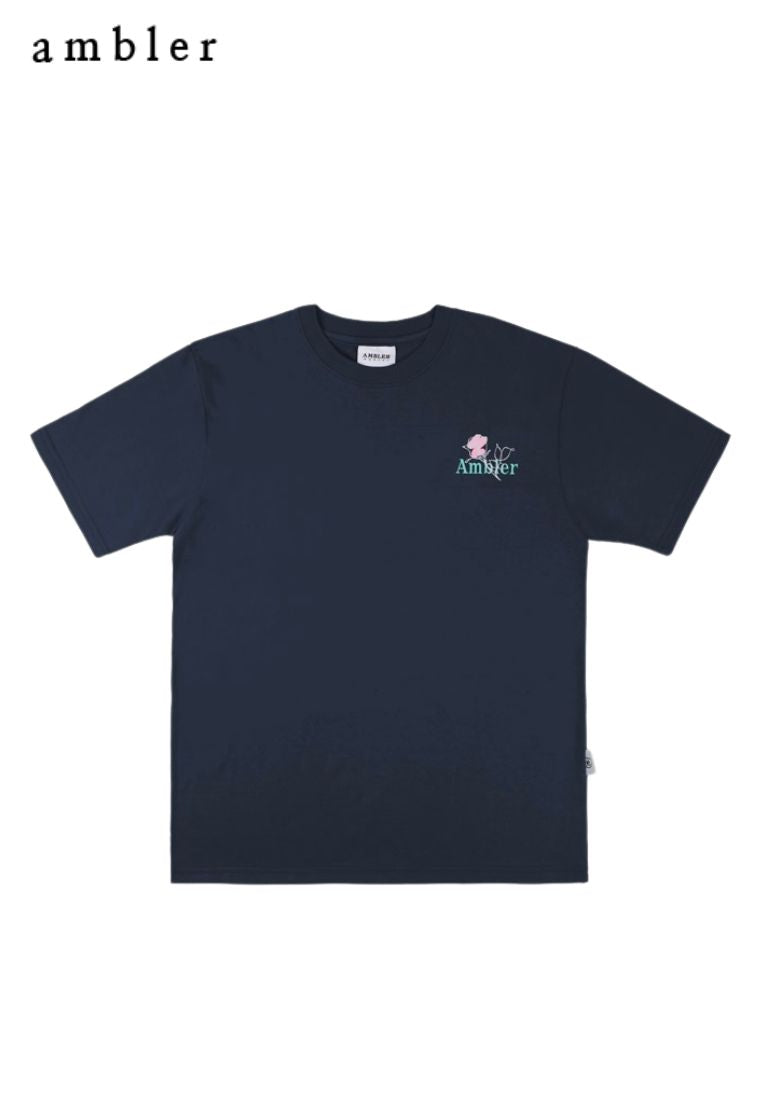 Overfit T-Shirt [Five Flowers] Navy