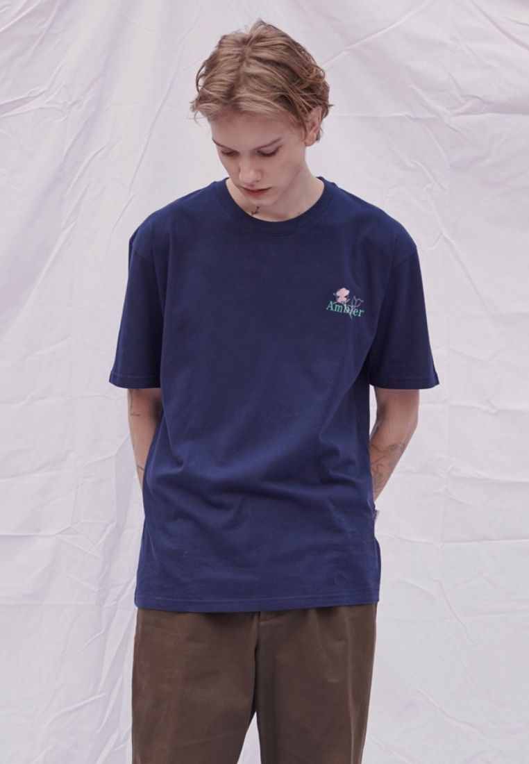 Overfit T-Shirt [Five Flowers] Navy