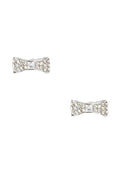 Ready Set Bow Pave Bow Studs Silver