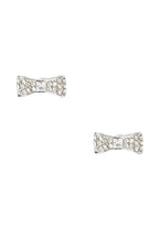Ready Set Bow Pave Bow Studs Silver