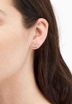 Ready Set Bow Pave Bow Studs Silver