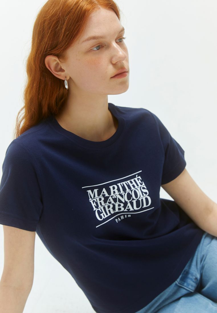 W Classic Logo Tee Navy