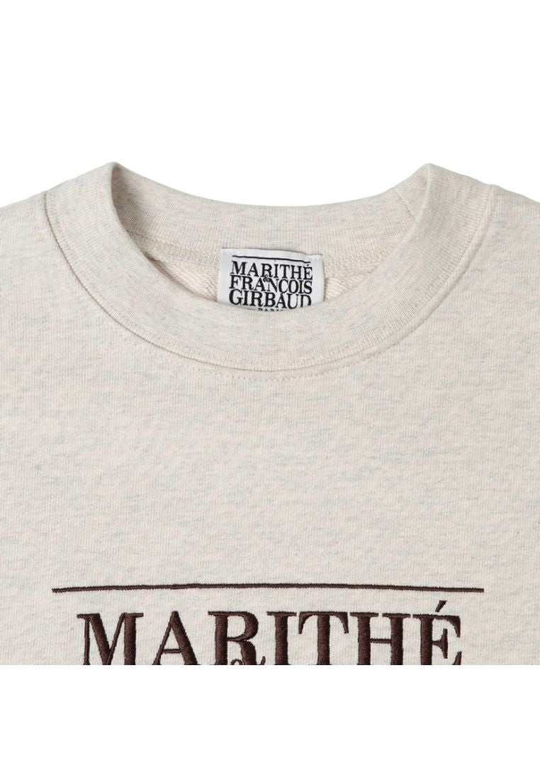 W Classic Logo Crop Sweatshirt Oatmeal