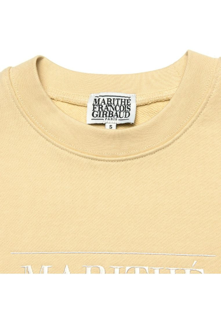 W Classic Logo Crop Sweatshirt Light Yellow