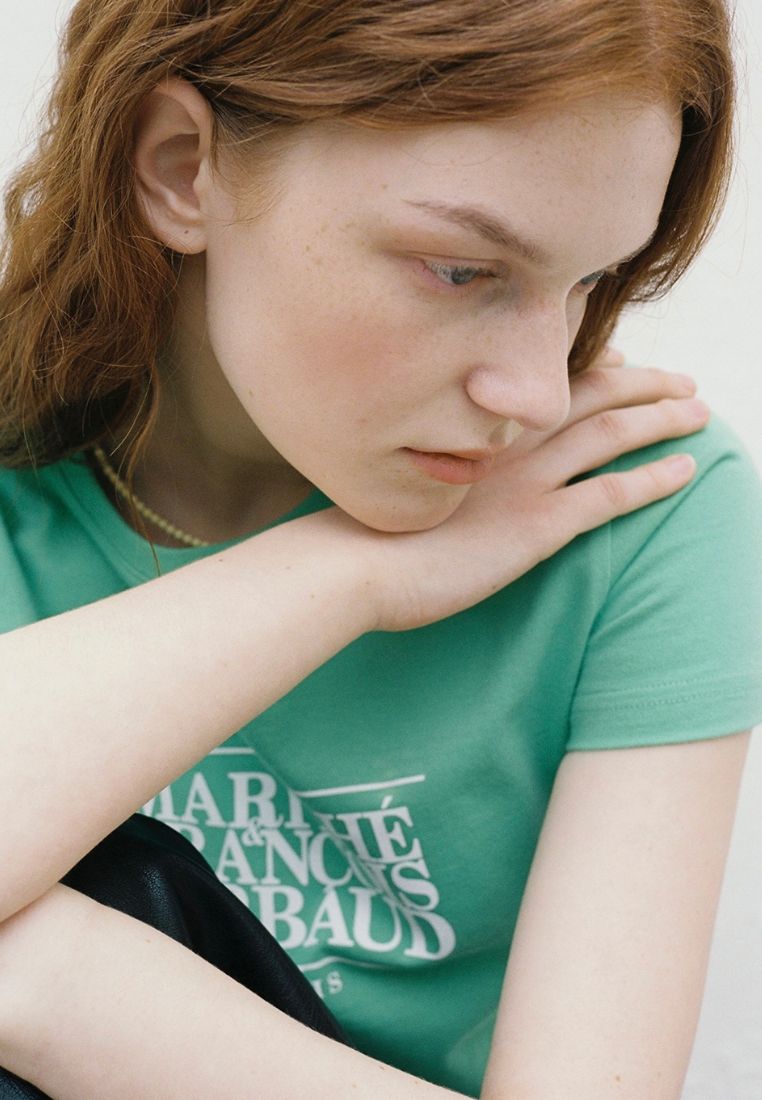 W Classic Logo Crop Tee Green