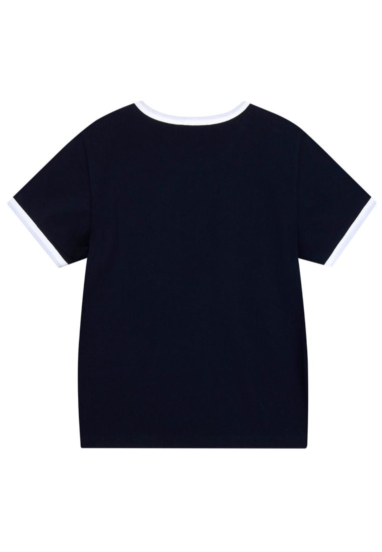 W Classic Logo Ringer Tee Navy