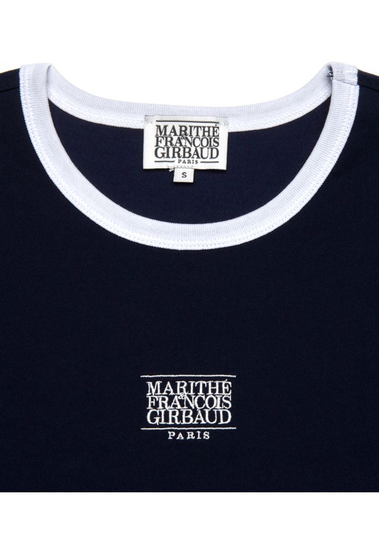 W Classic Logo Ringer Tee Navy