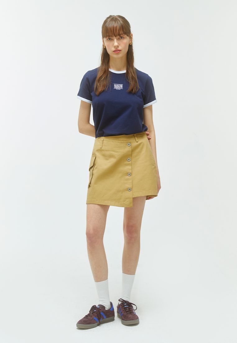 W Classic Logo Ringer Tee Navy