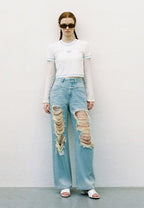 W Classic Logo Baby Crop White