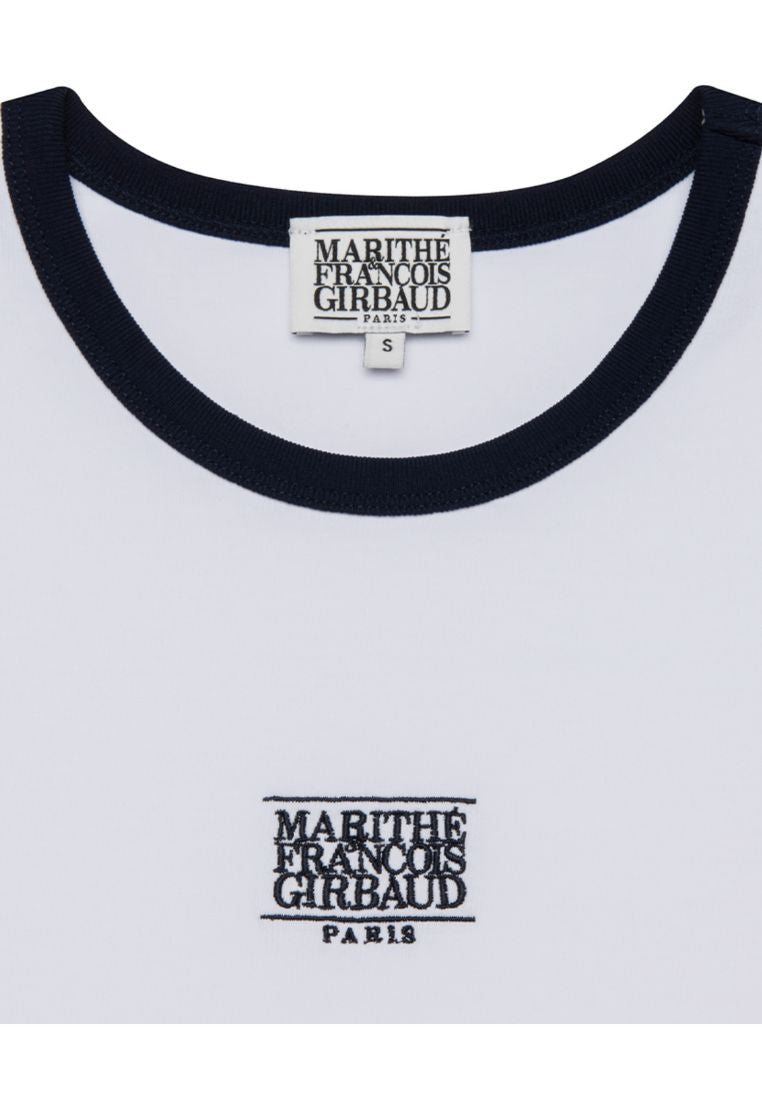 W Classic Logo Ringer Tee White
