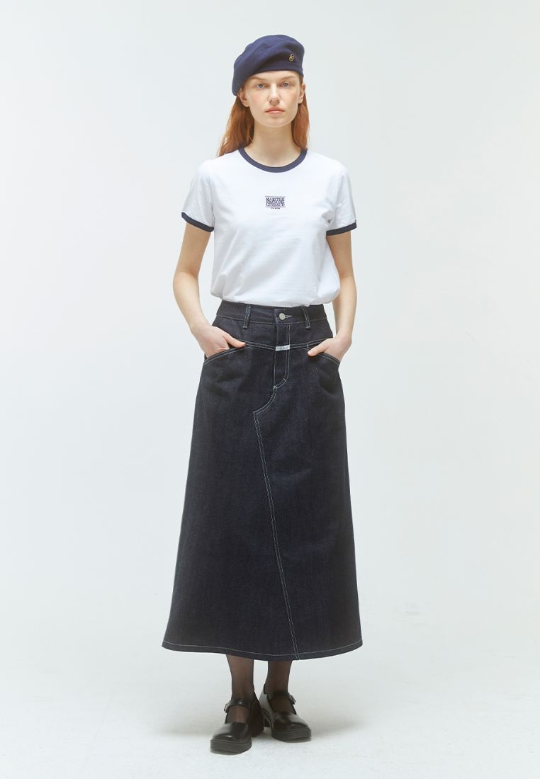 W Classic Logo Ringer Tee White