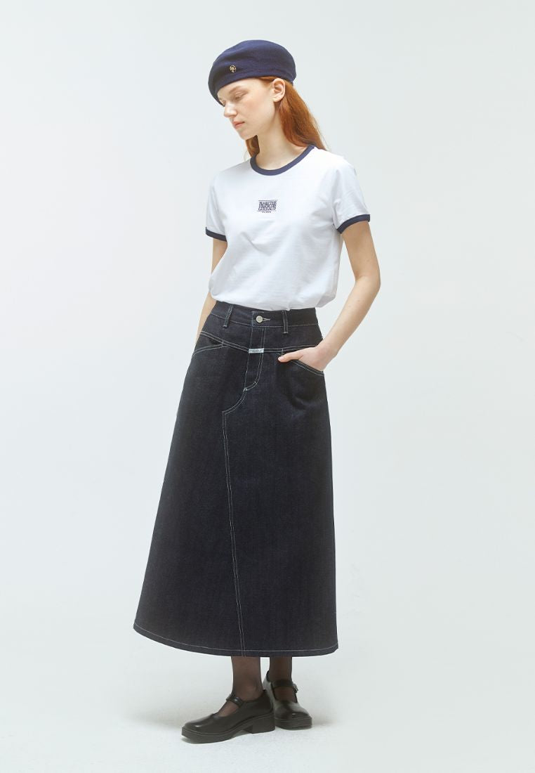 W Classic Logo Ringer Tee White